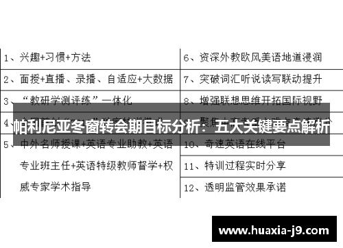 帕利尼亚冬窗转会期目标分析：五大关键要点解析